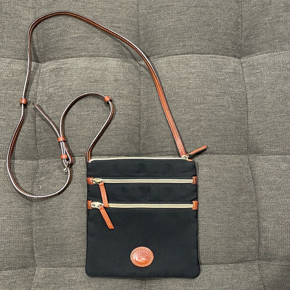 Dooney & Bourke Black Small Crossbody Bag w/ Leather Shoulder Strap